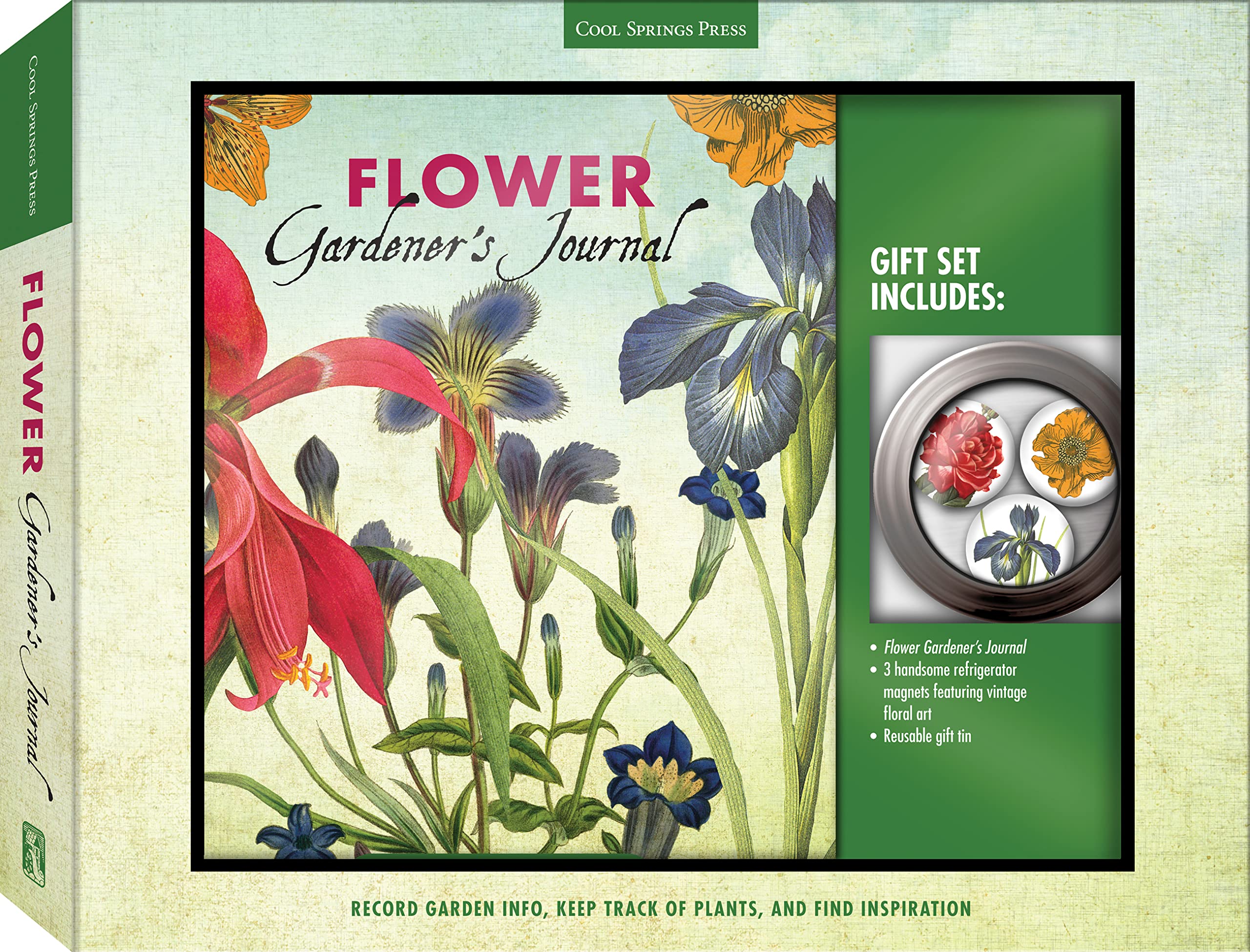 Flower Gardener'S Journal & Magnet Gift Set: Record Garden Info, Keep Track Of Plants, And Find Inspiration