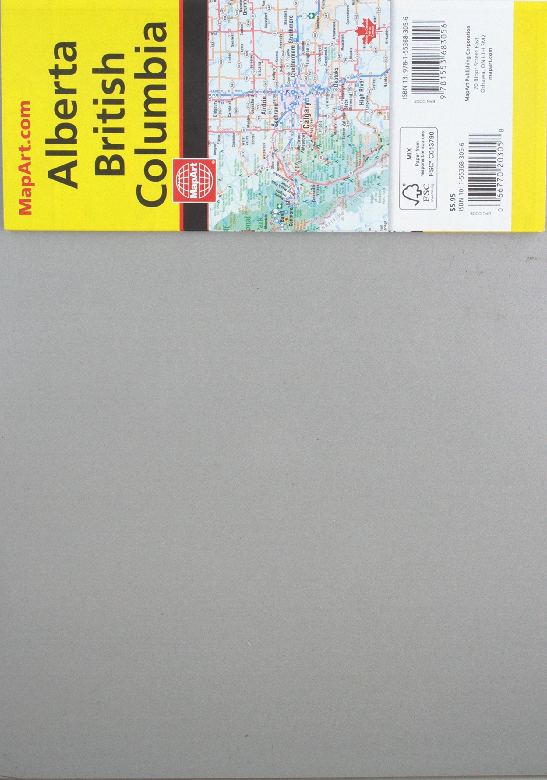 Rand McNally British Columbia/Alberta, Canada Road Map,Used