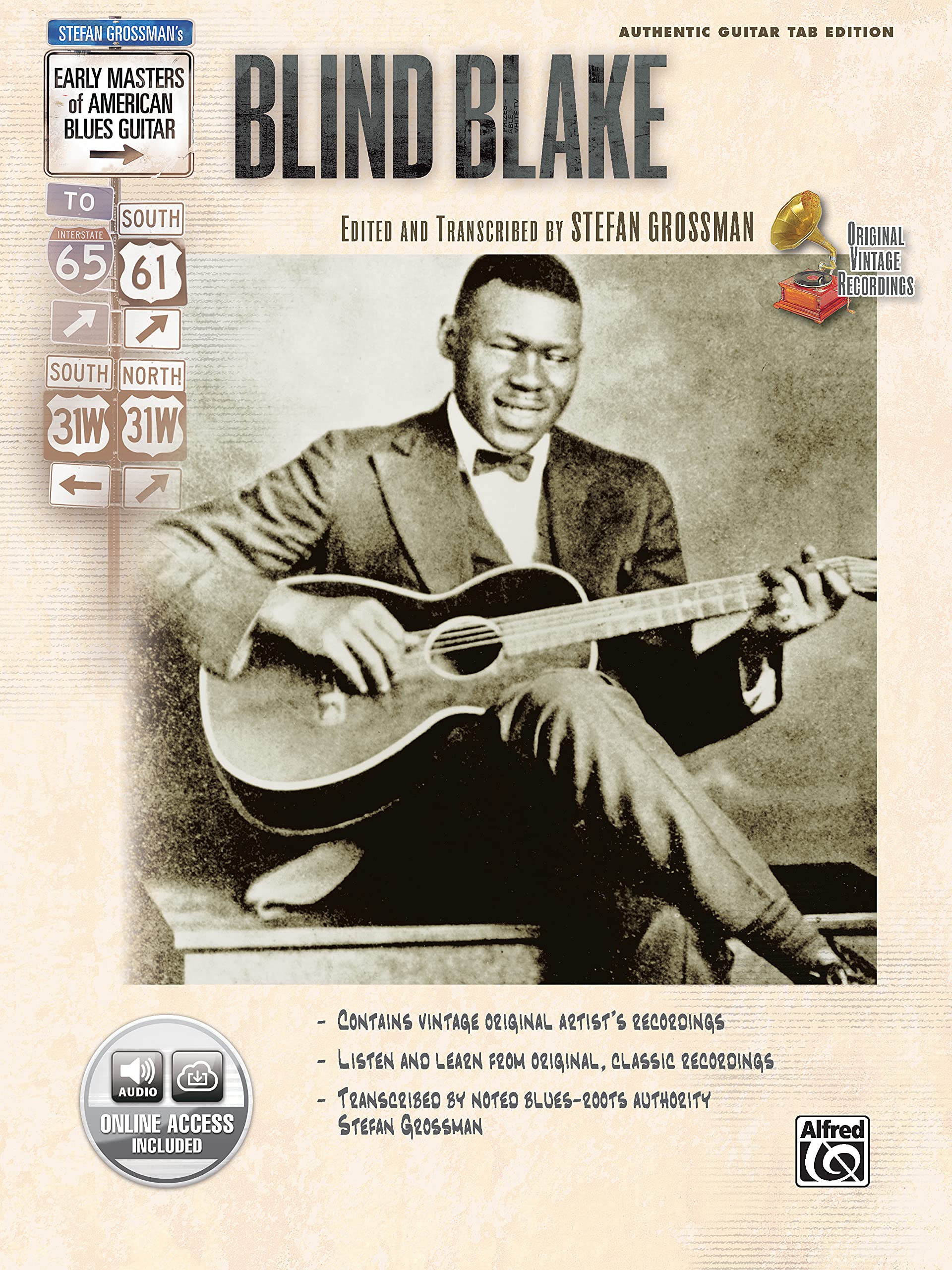 Stefan Grossman's Early Masters of American Blues Guitar: Blind Blake, Book & Online Audio,New