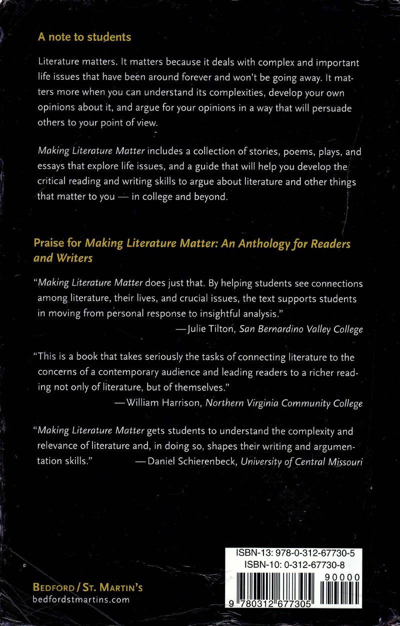 Making Literature Matter with 2009 MLA Update: An Anthology for Readers and Writers,Used