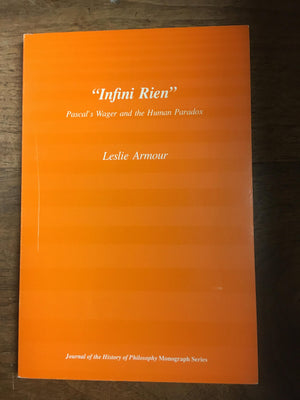 Infini Rien': Pascal'S Wager And The Human Paradox (Journal On The History Of Philosophy),New