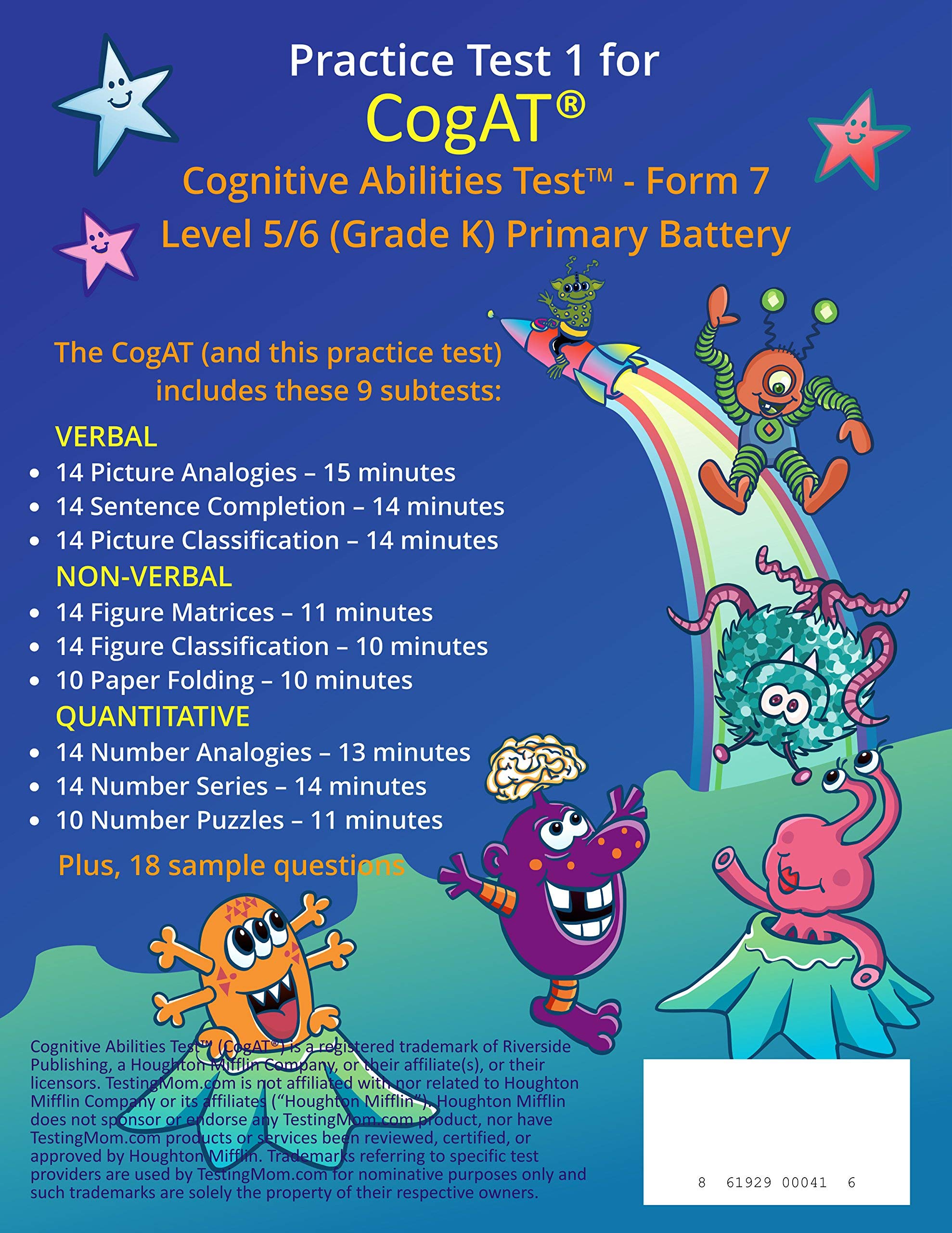 Testingmom.Com Kindergarten Full Length Practice Test For Cogat Cognitive Ability Test For 36 Year Olds  Learning Resources To,Used
