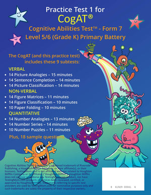 Testingmom.Com Kindergarten Full Length Practice Test For Cogat Cognitive Ability Test For 36 Year Olds  Learning Resources To,Used