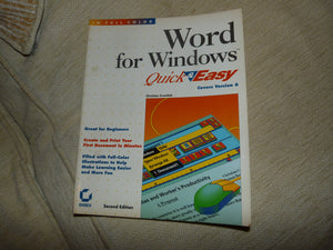 Word for Windows Quick & Easy/Covers Version 6,Used