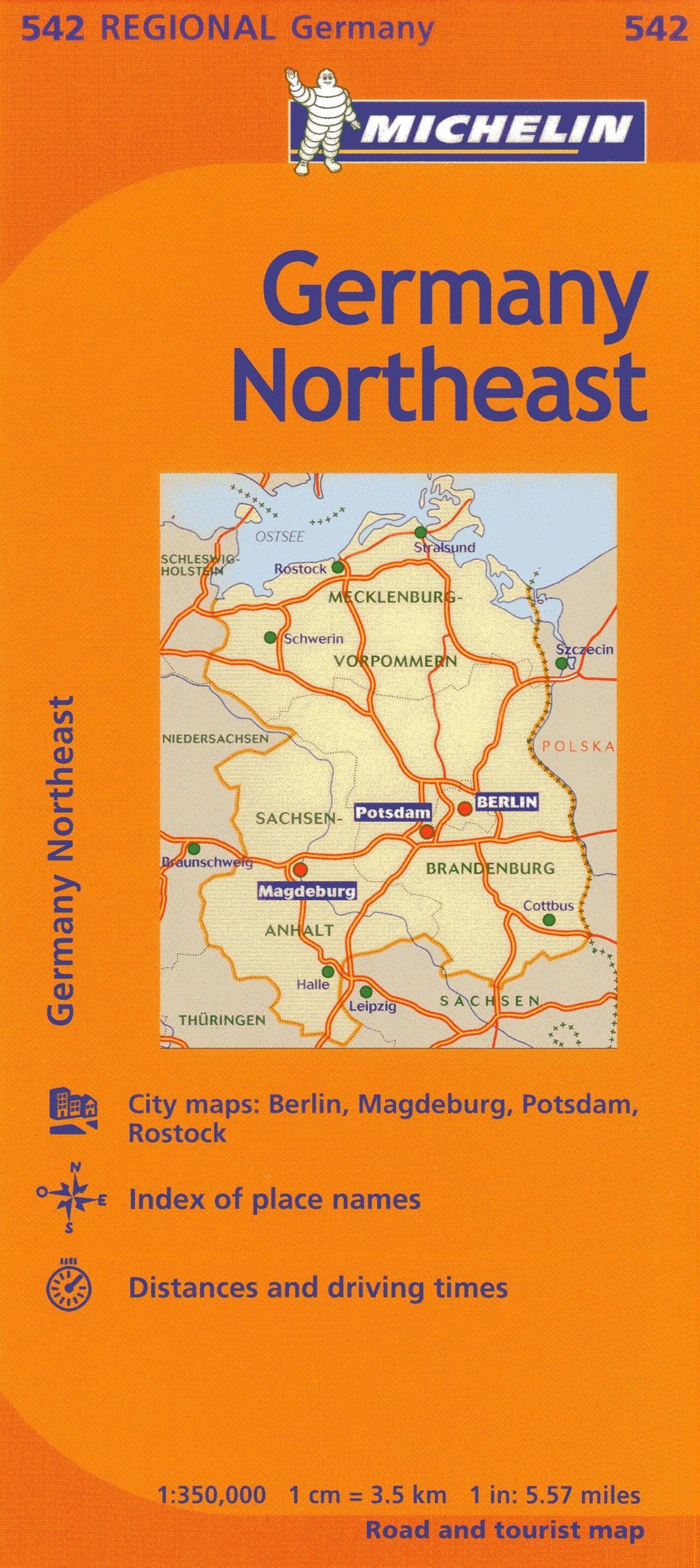 Michelin Germany Northeast Map 542 (Maps/Regional (Michelin)),Used