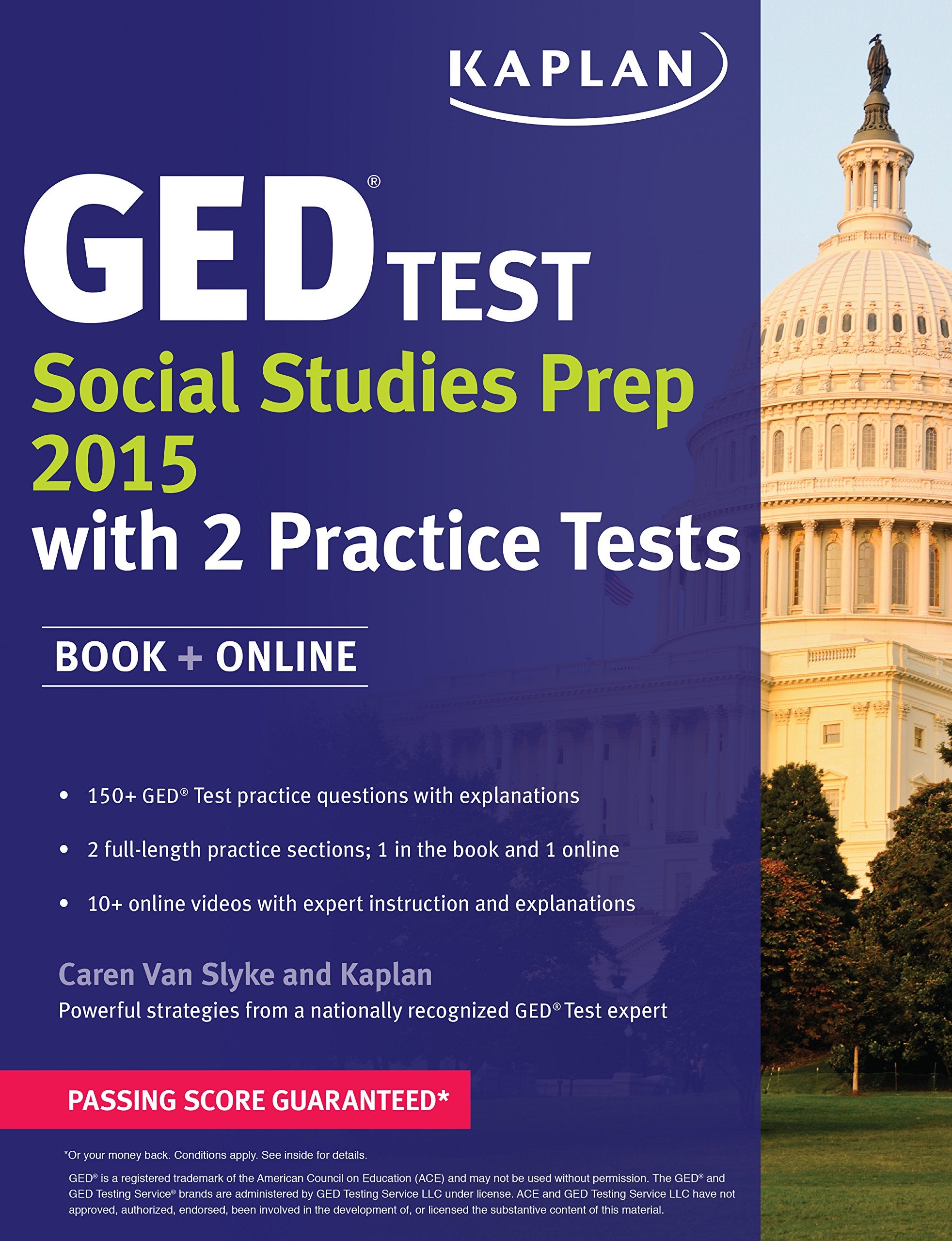 Kaplan GED Test Social Studies Prep 2015: Book + Online (Kaplan Test Prep),Used