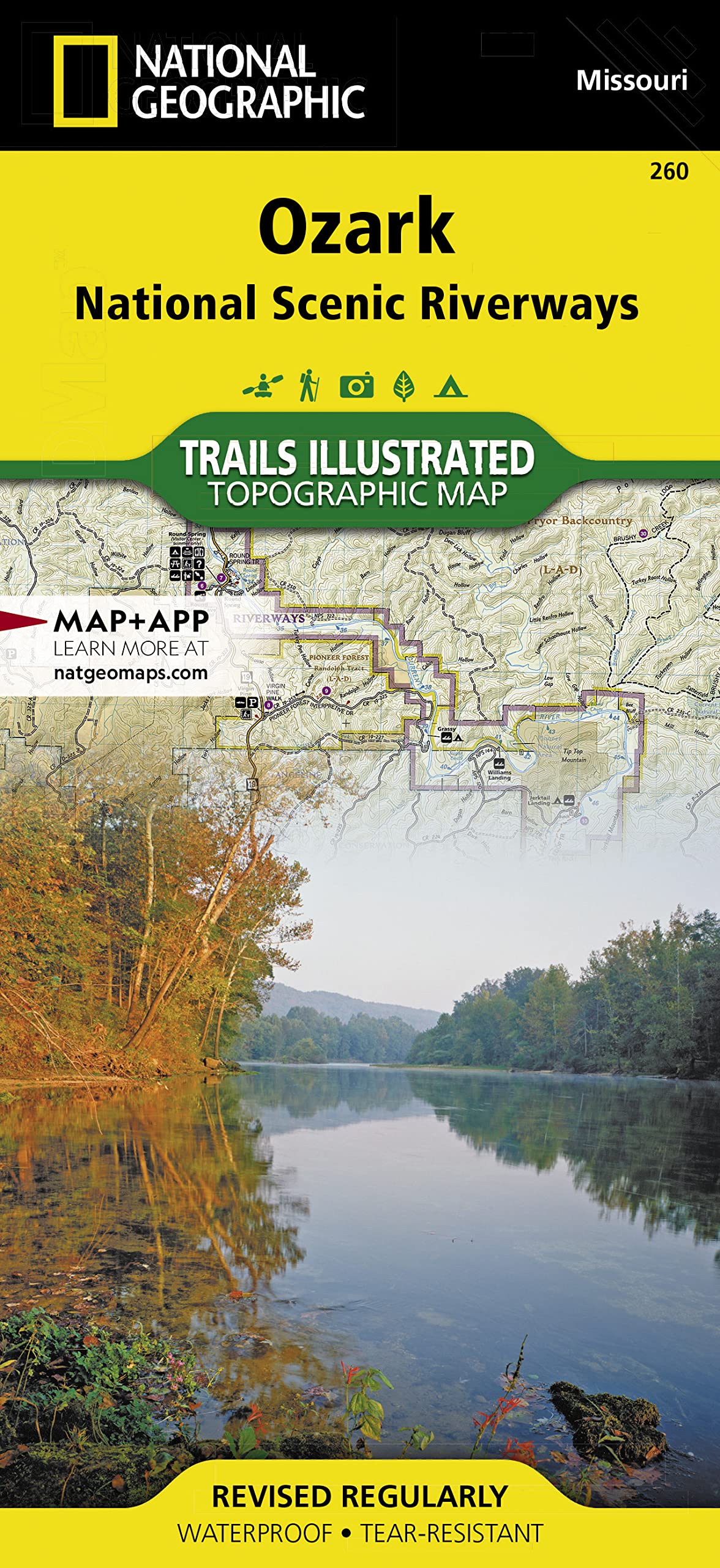 Ozark National Scenic Riverways Map (National Geographic Trails Illustrated Map, 260),Used