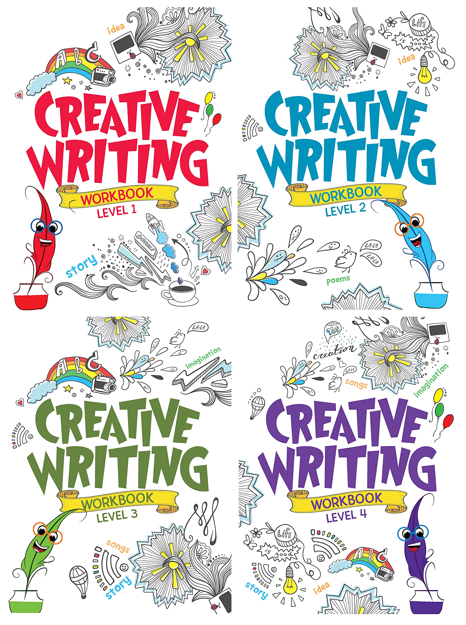 Creative Writing ( Set Of 4 Workbooks) - Writing Practice For Kids