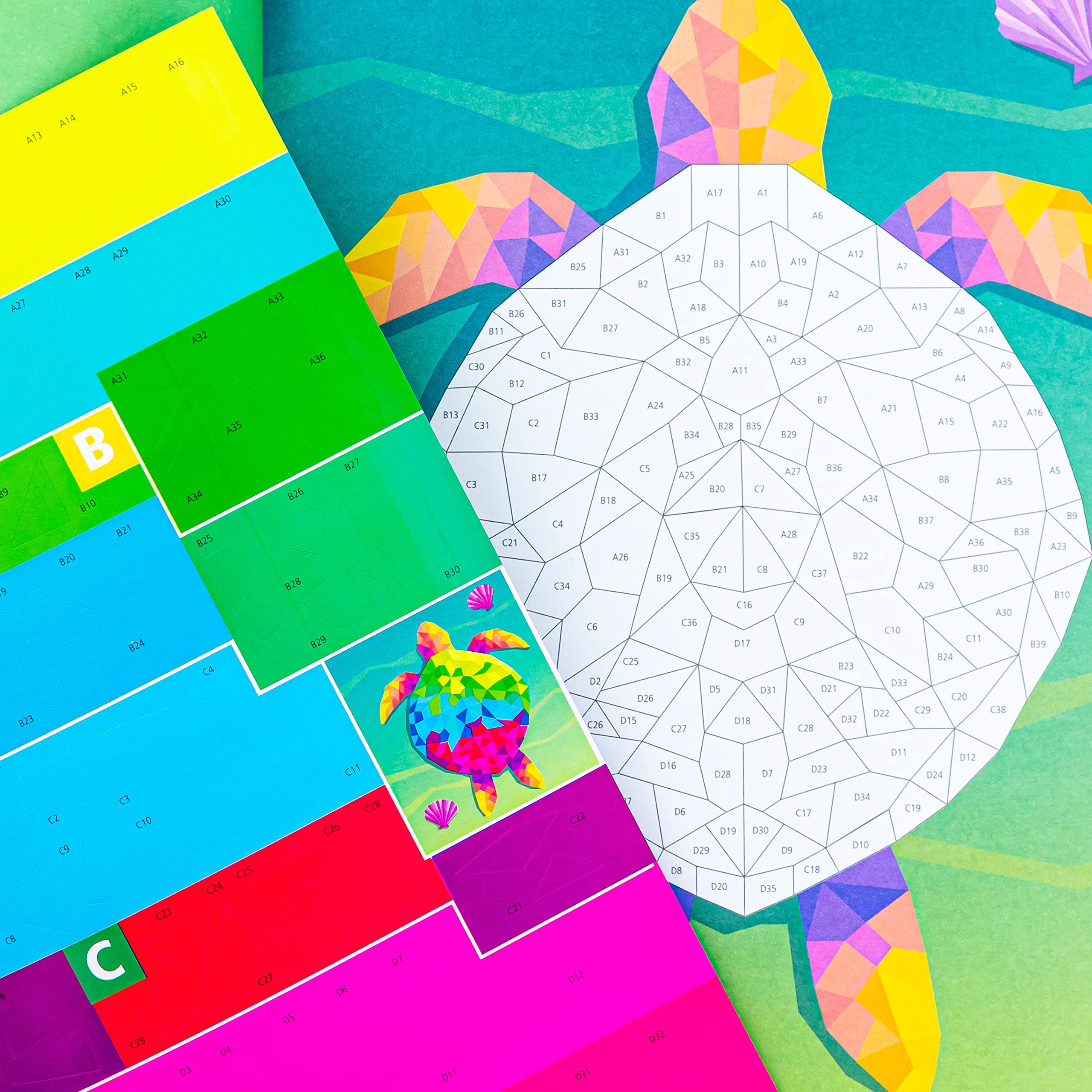 Kaleidoscope Sticker Mosaics Neon Nature  Mosaic Sticker Books For Adults  Colour By Stickers  Sticker By Numbers  Sticker Art