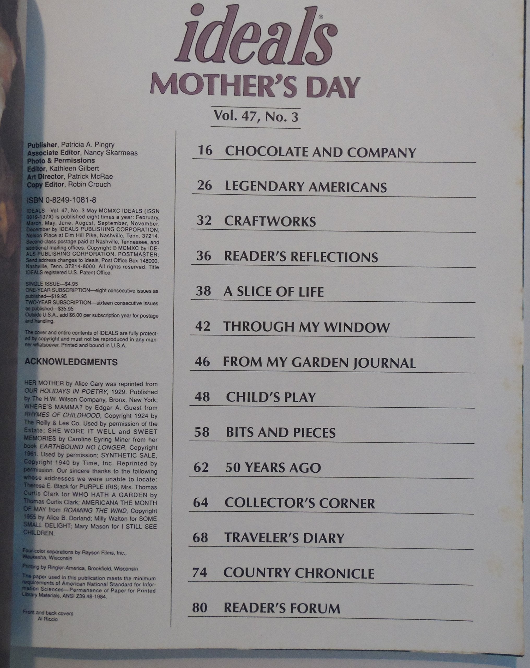 Ideals Mother's Day, 1990,Used