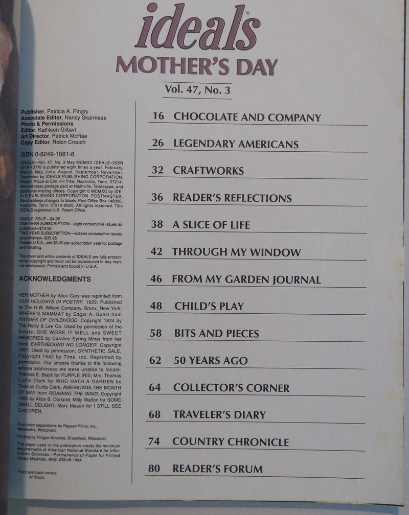 Ideals Mother's Day, 1990,Used