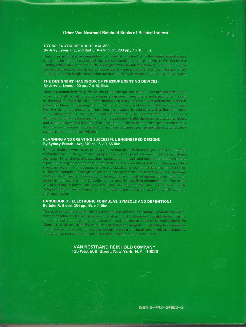 Lyons' Valve Designer's Handbook,Used