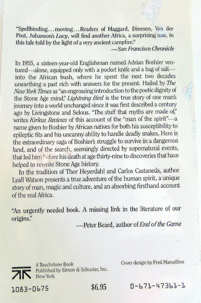 Lightning Bird: The Story Of One Man'S Journey Into Africa'S Past,Used