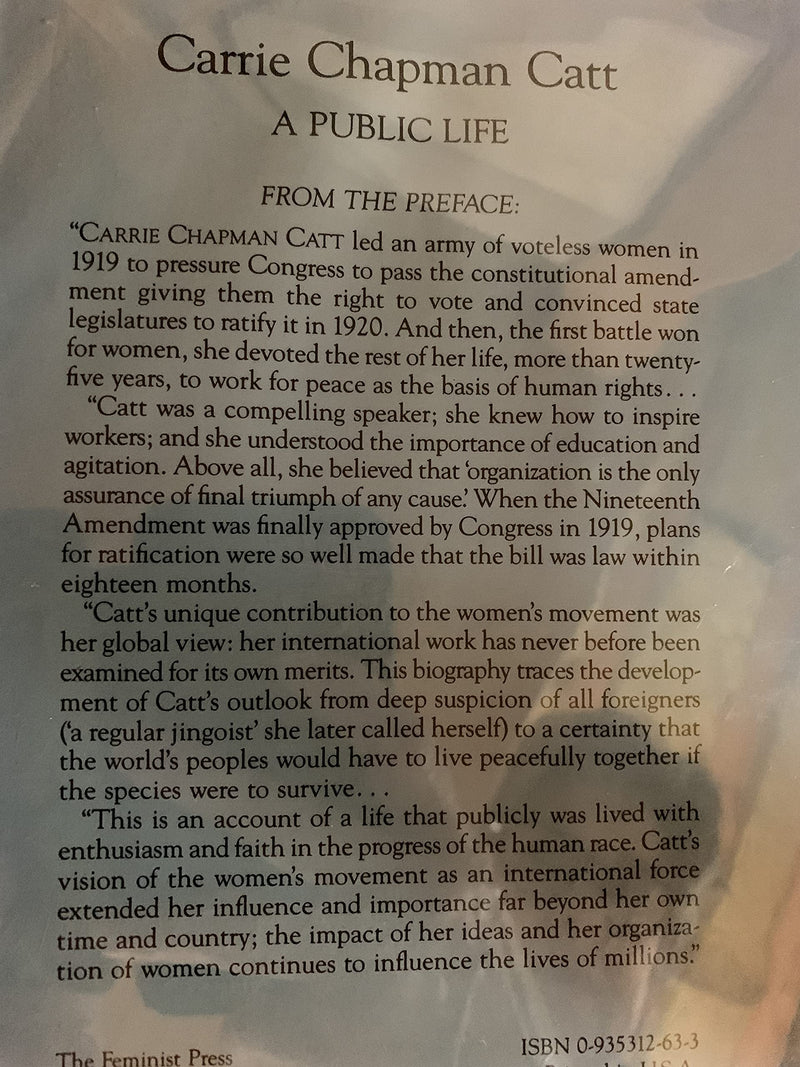 Carrie Chapman Catt: A Public Life,Used