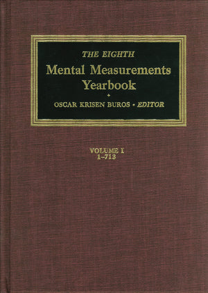 The Eighth Mental Measurements Yearbook (2 Volumes): 2 Volumes (Buros Mental Measurements Yearbook),Used