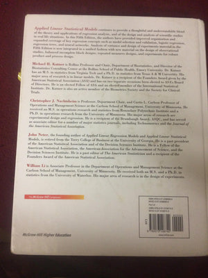Applied Linear Statistical Models,New