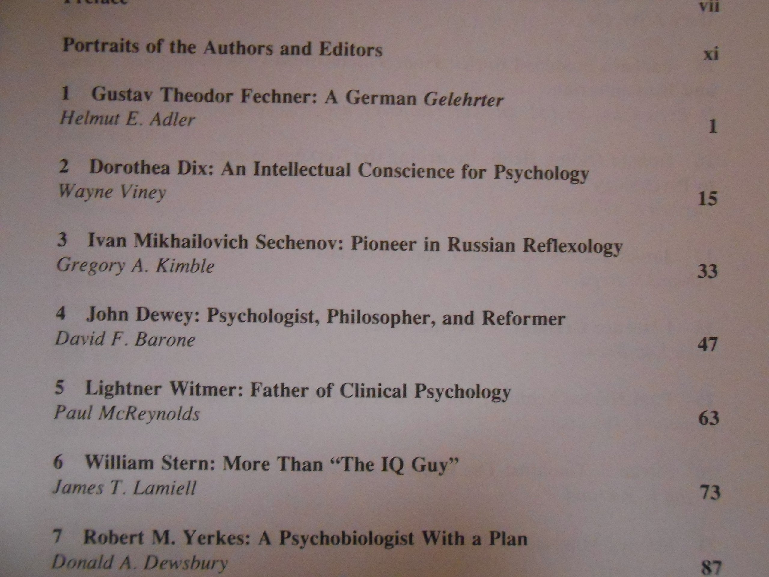 Portraits of Pioneers in Psychology, Vol. II,Used