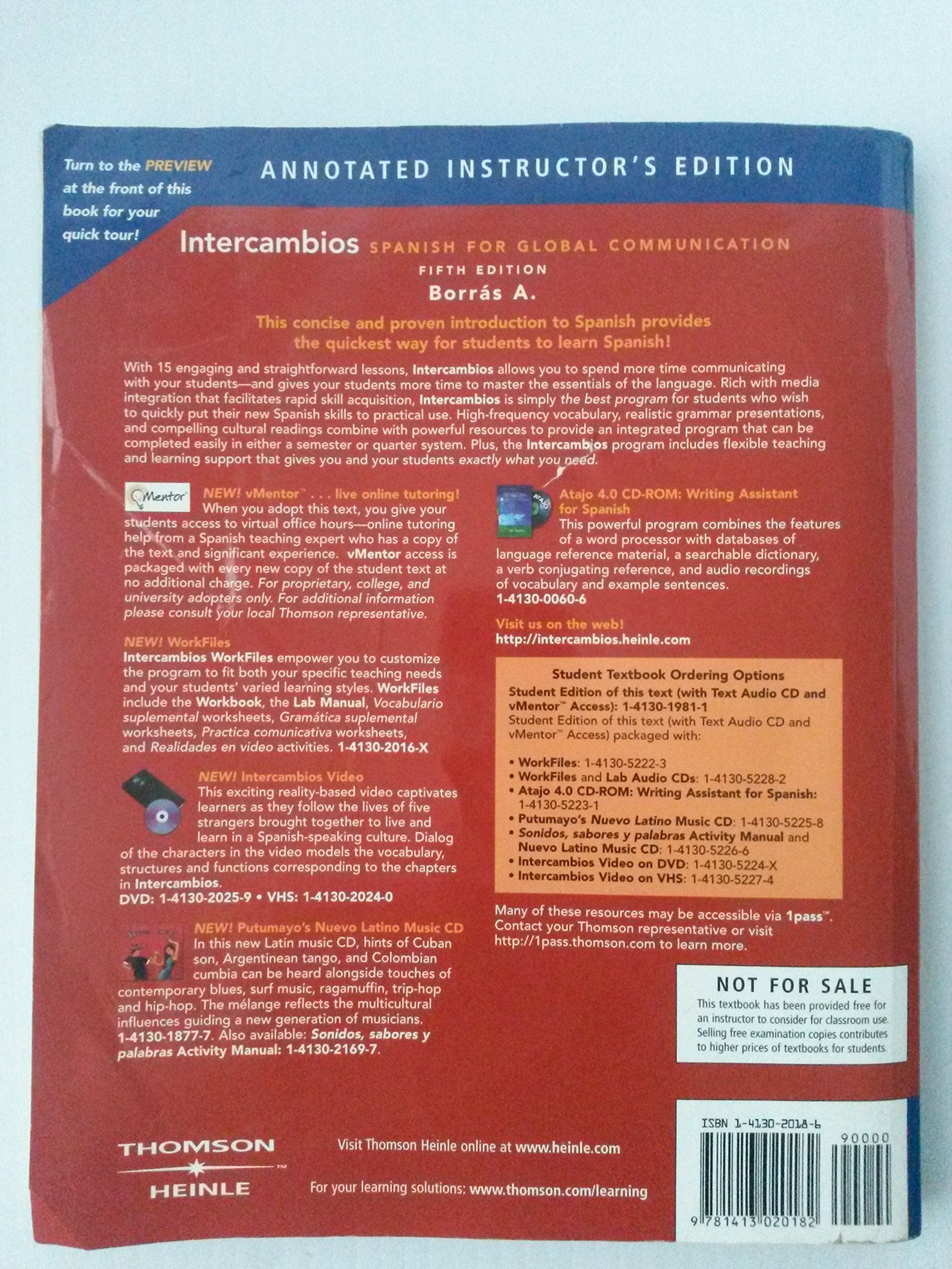 Intercambios: Spanish for Global Communication (with Text Audio CD) 5th Edition,Used