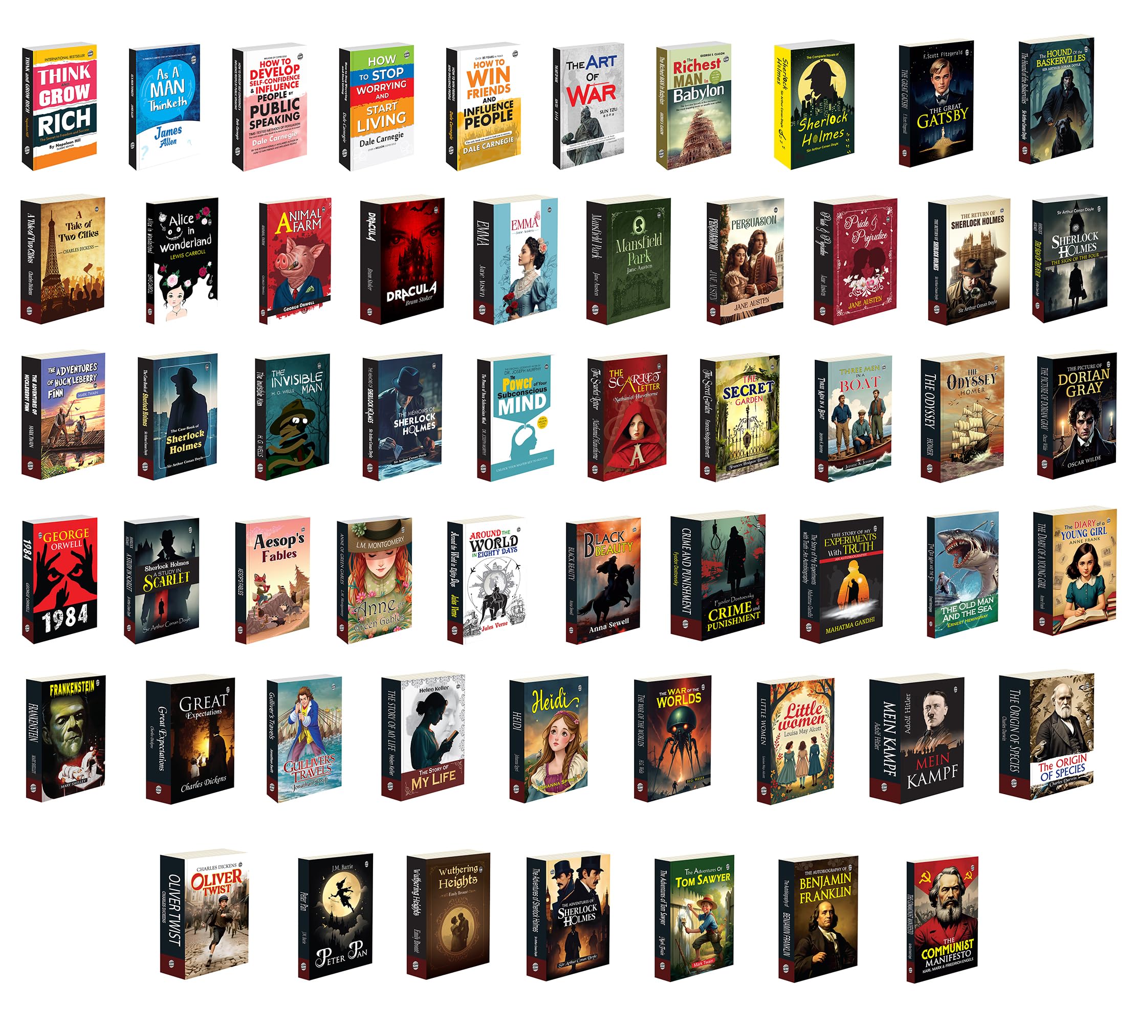 The Case Book Of Sherlock Holmes, Animal Farm, Mansfield Park, Persuasion, Emma And More :- Timeless Novels Collection, Wealth & Success Books Bundle, Early Learning Classic Novels | Set Of 56 Books