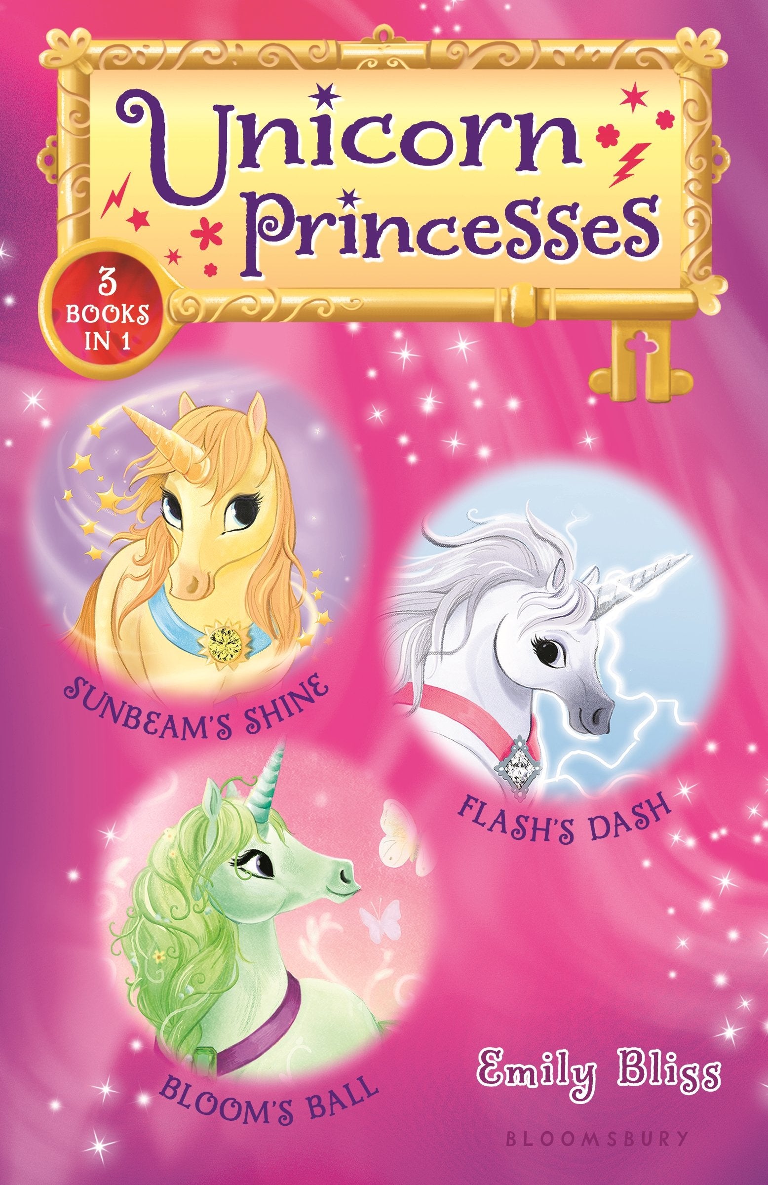 Unicorn Princesses Bindup Books 13: Sunbeam's Shine, Flash's Dash, and Bloom's Ball,Used