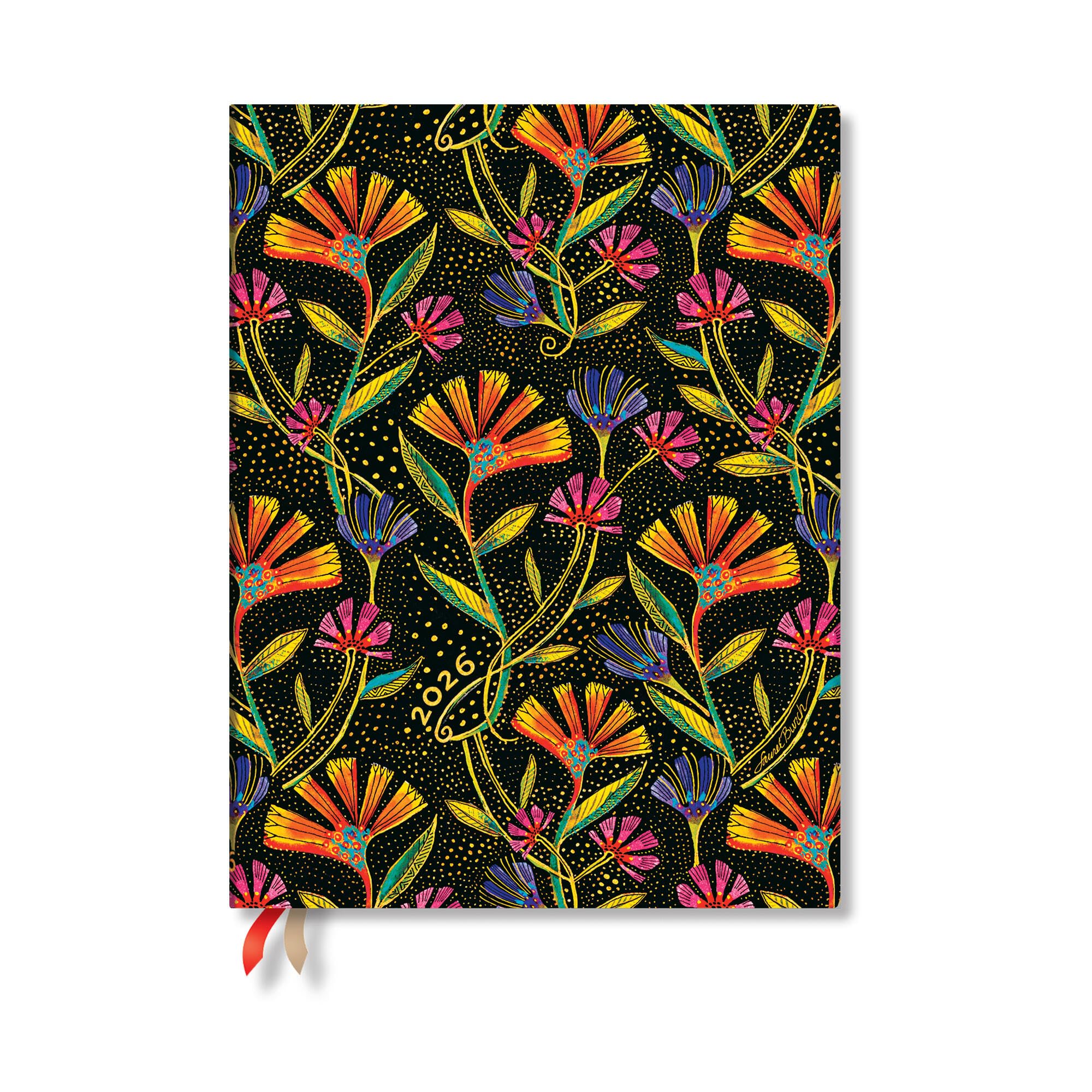 Paperblanks | 2026 Wild Flowers | Playful Creations | 12Month Planner Flexis | Ultra | Vertical | Elastic Band | 176 Pg | 100 G