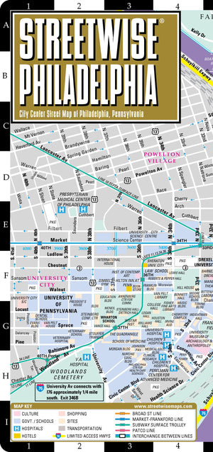 Streetwise Philadelphia Map  Laminated City Center Street Map of Philadelphia, PA  Folding pocket size travel map with Septa m,New