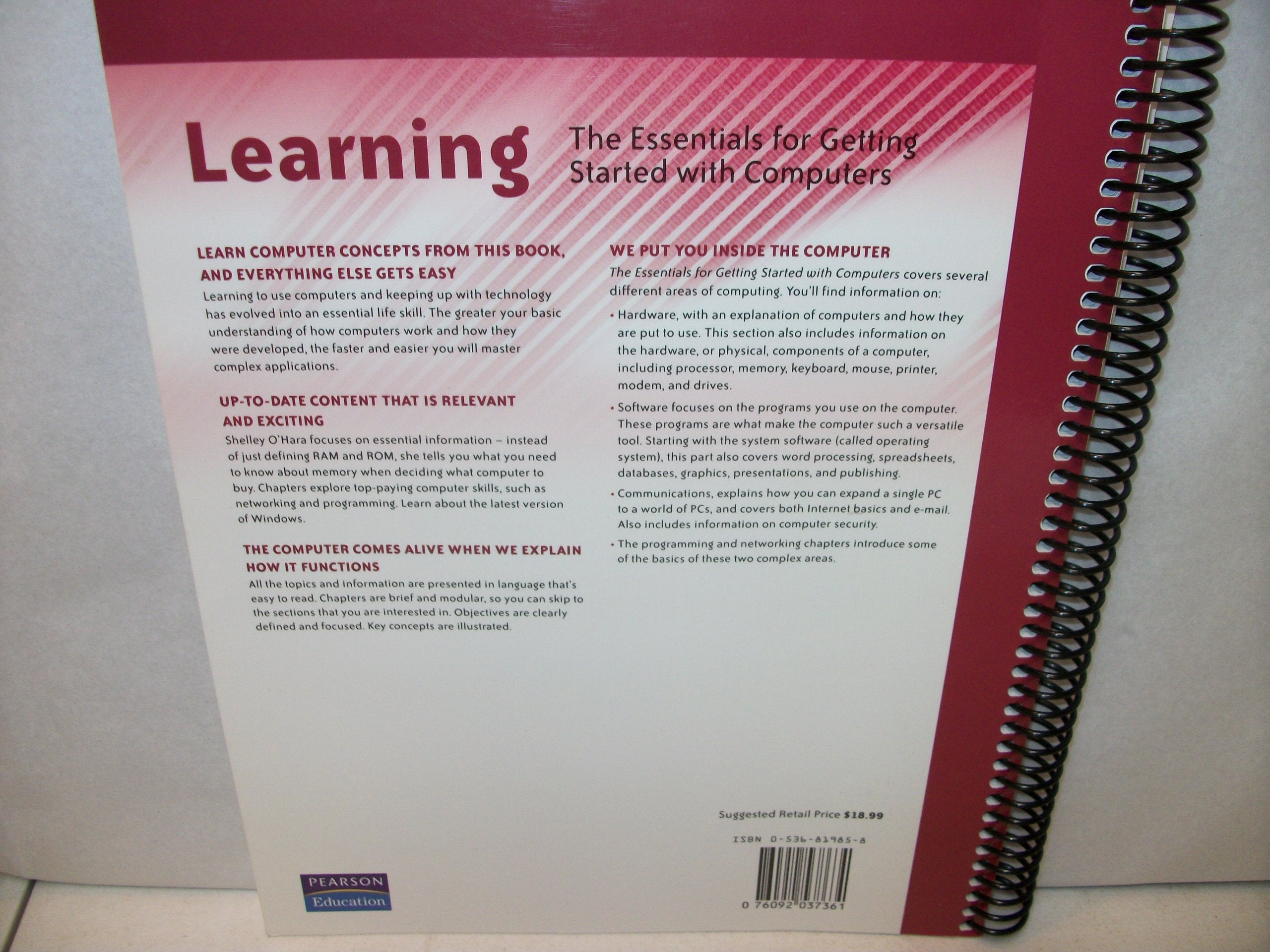 Learning The Essentials for Getting Started with Computers,Used