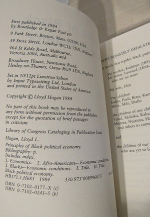 Principles Of Black Political Economy,Used