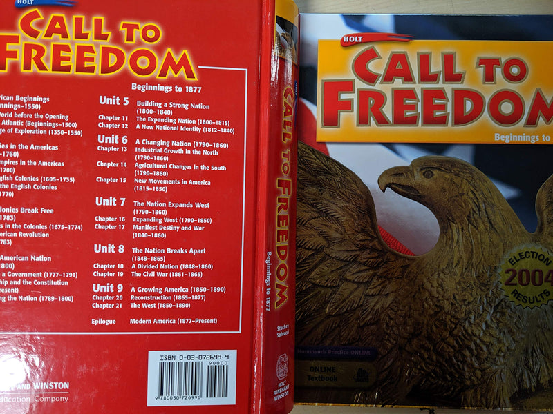 Holt Call To Freedom: Beginnings To 1877: Student Edition 2005,New