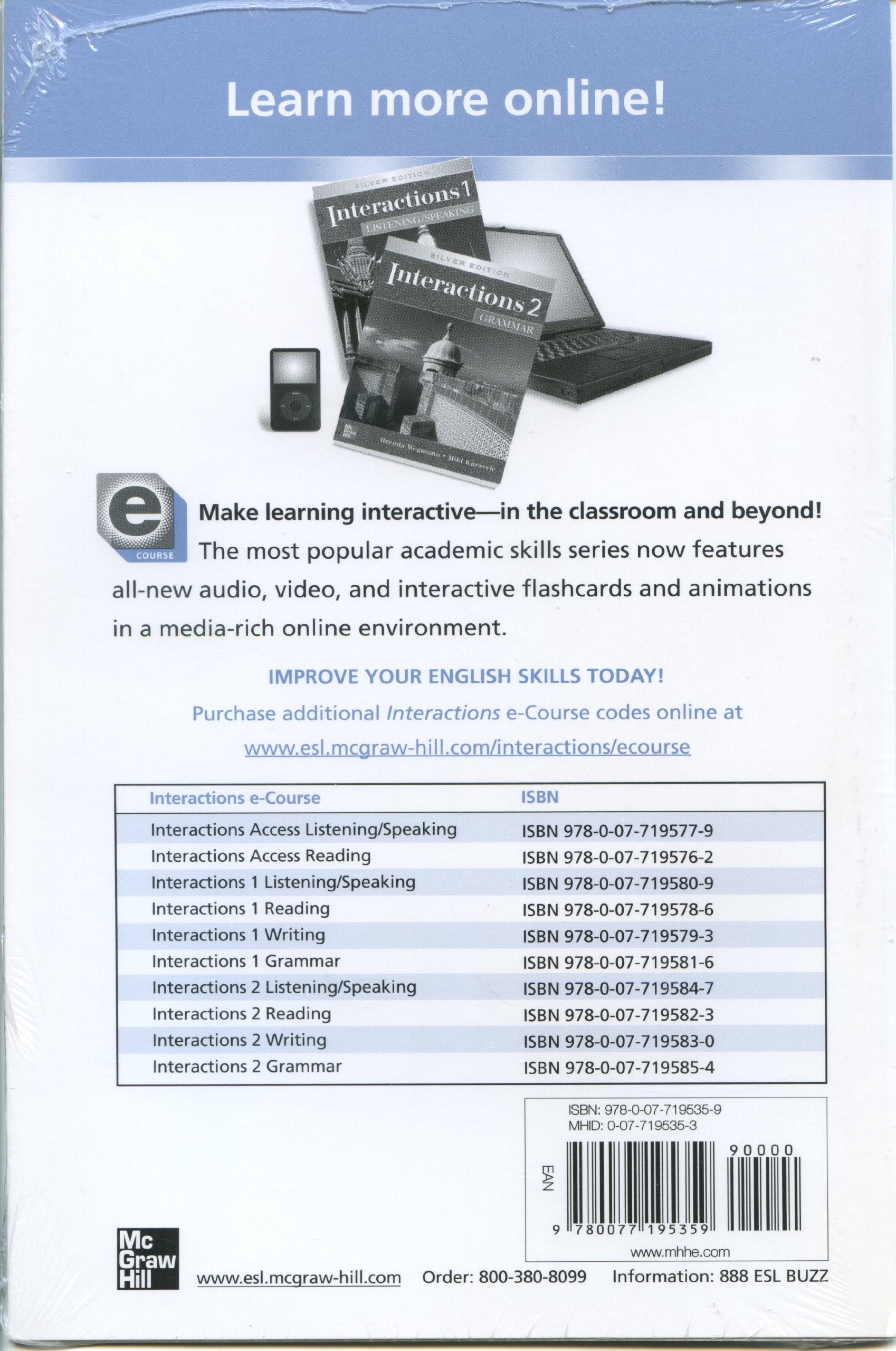 Interactions 2  Listening/Speaking Student Standalone eCourse Code: Silver Edition,Used