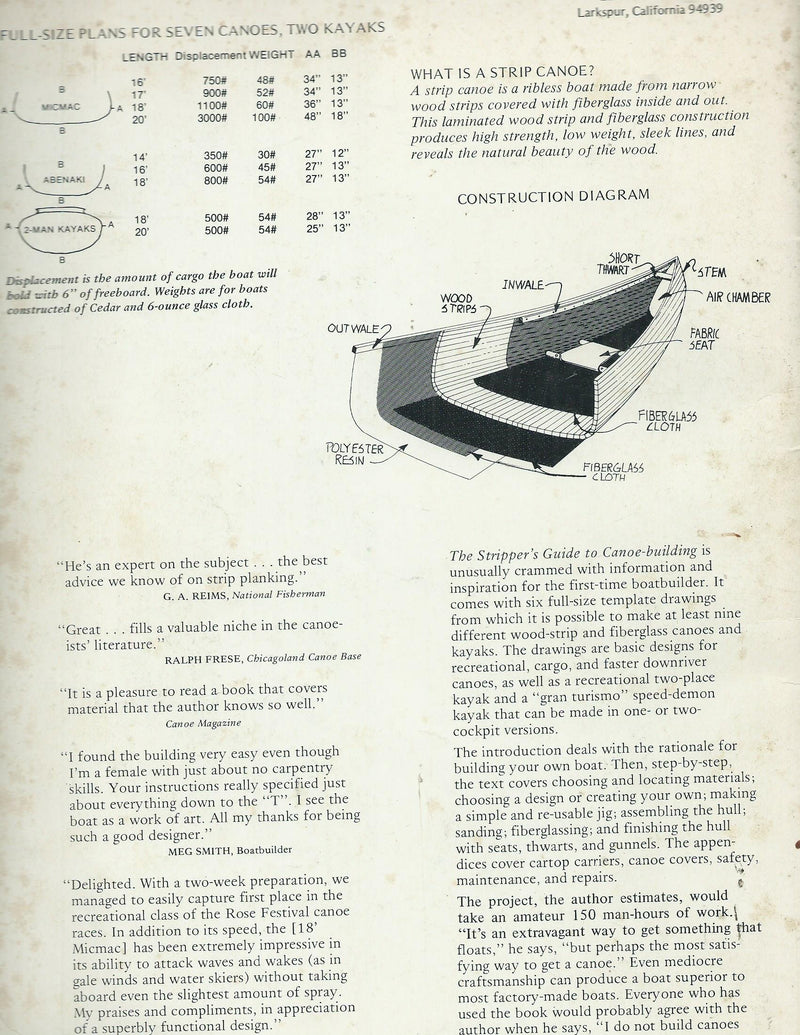 The Stripper'S Guide To Canoebuilding,Used