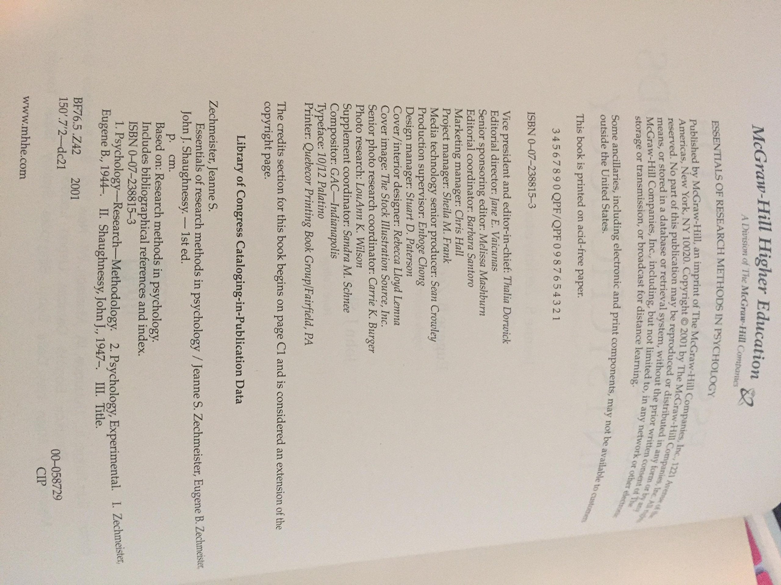 Essentials Of Research Methods In Psychology,Used