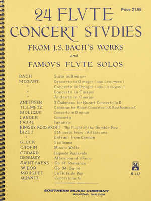 24 Flute Concert Studies: Unaccompanied Flute,Used
