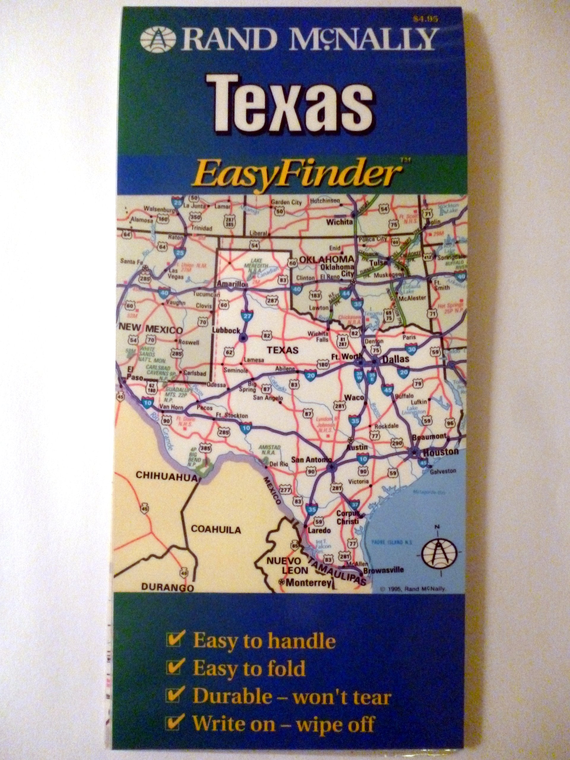 Rand McNally Easyfinder Texas Map,Used