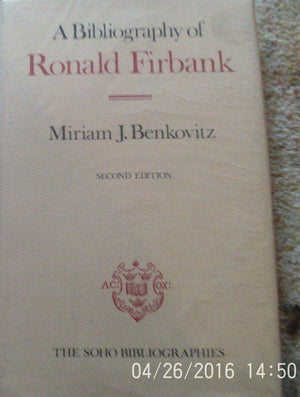A Bibiography of Ronald Firbank (Soho Bibliographies),Used