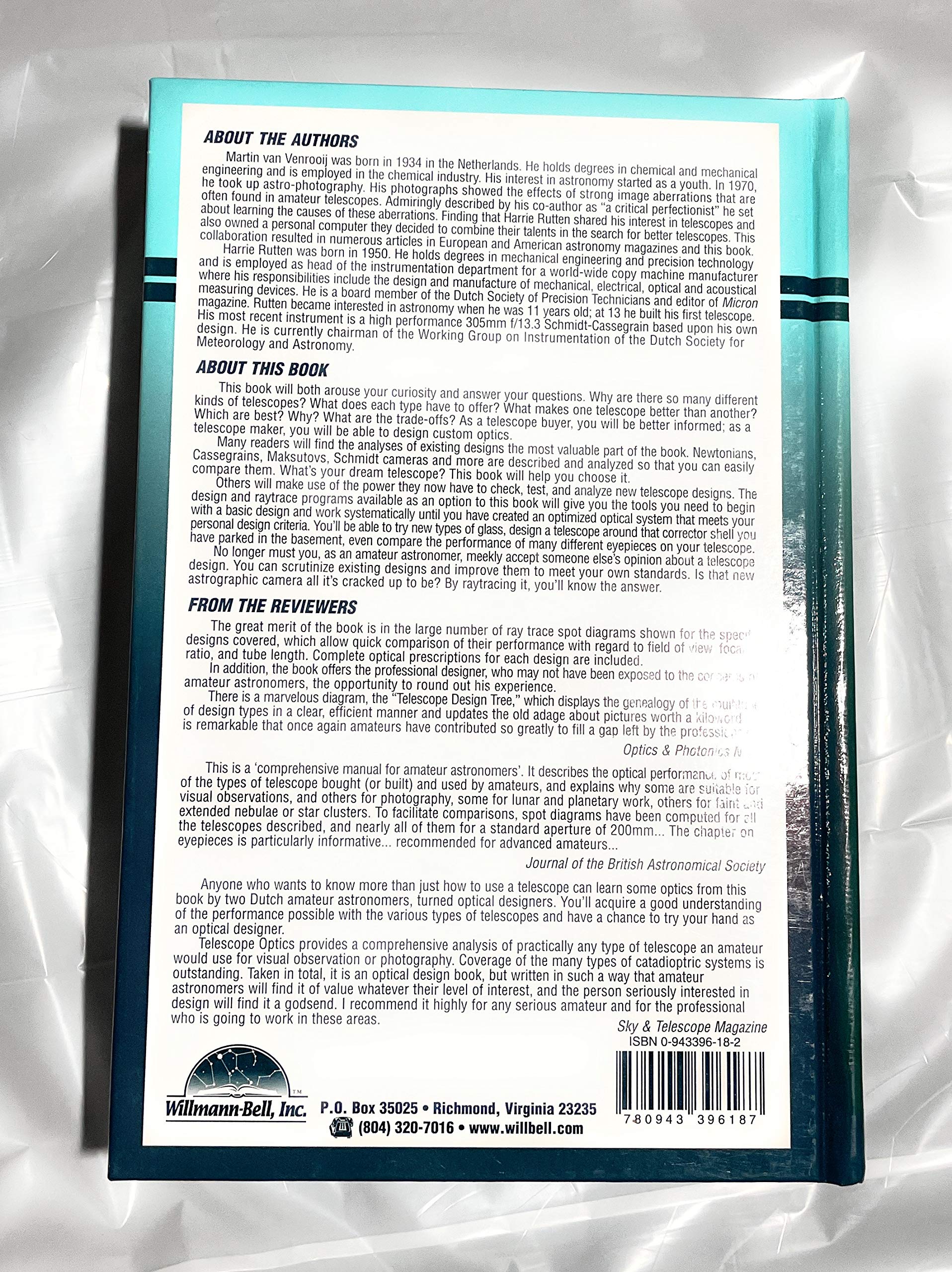 Telescope Optics : A Comprehensive Manual for Amateur Astronomers,Used