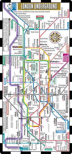 Streetwise London Underground Map  The Tube  Laminated London Metro Map  Folding Pocket & Wallet Size Metro Map For Travel,Used
