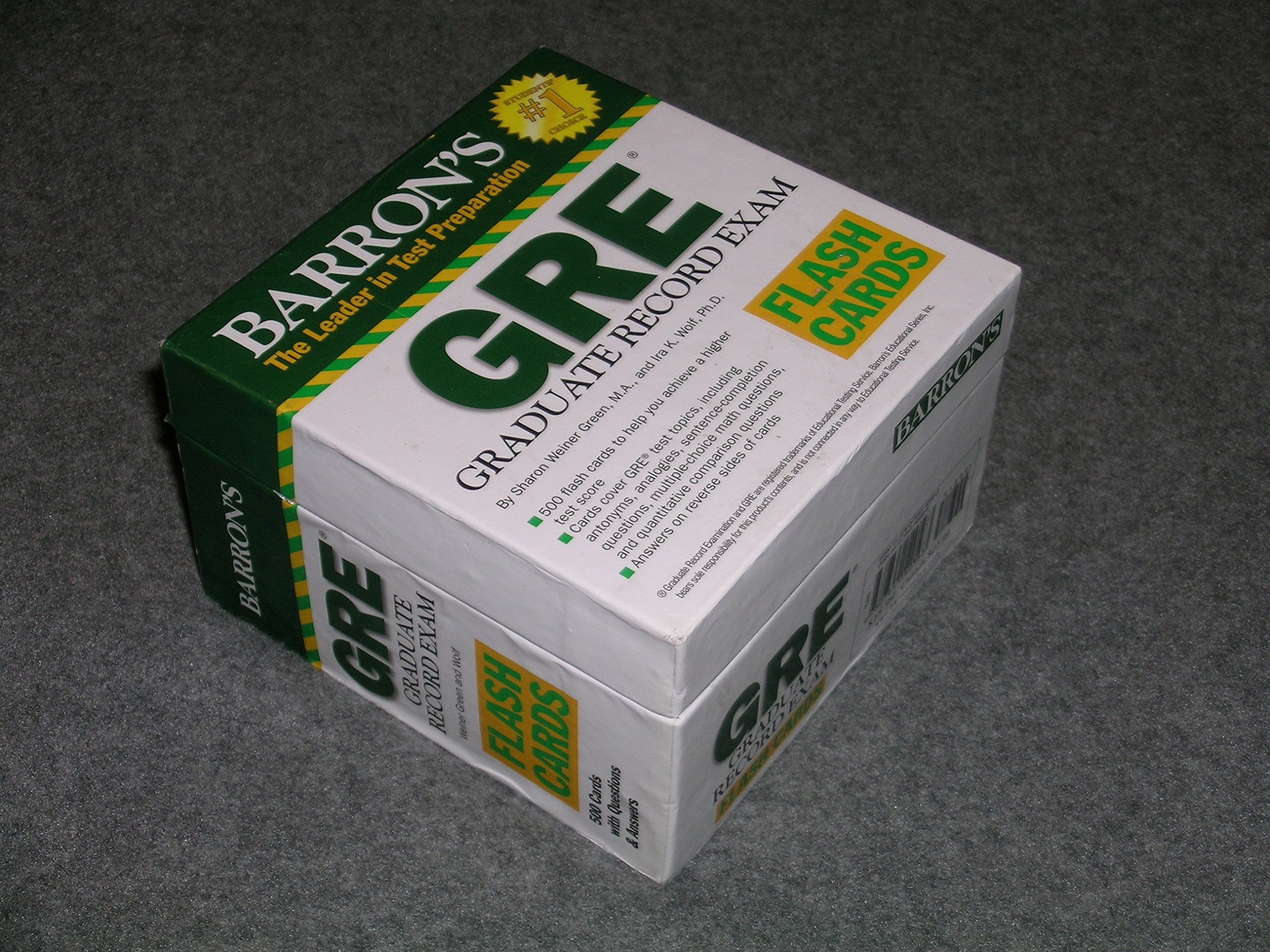 Barron's GRE Flash Cards: Graduate Record Exam,Used