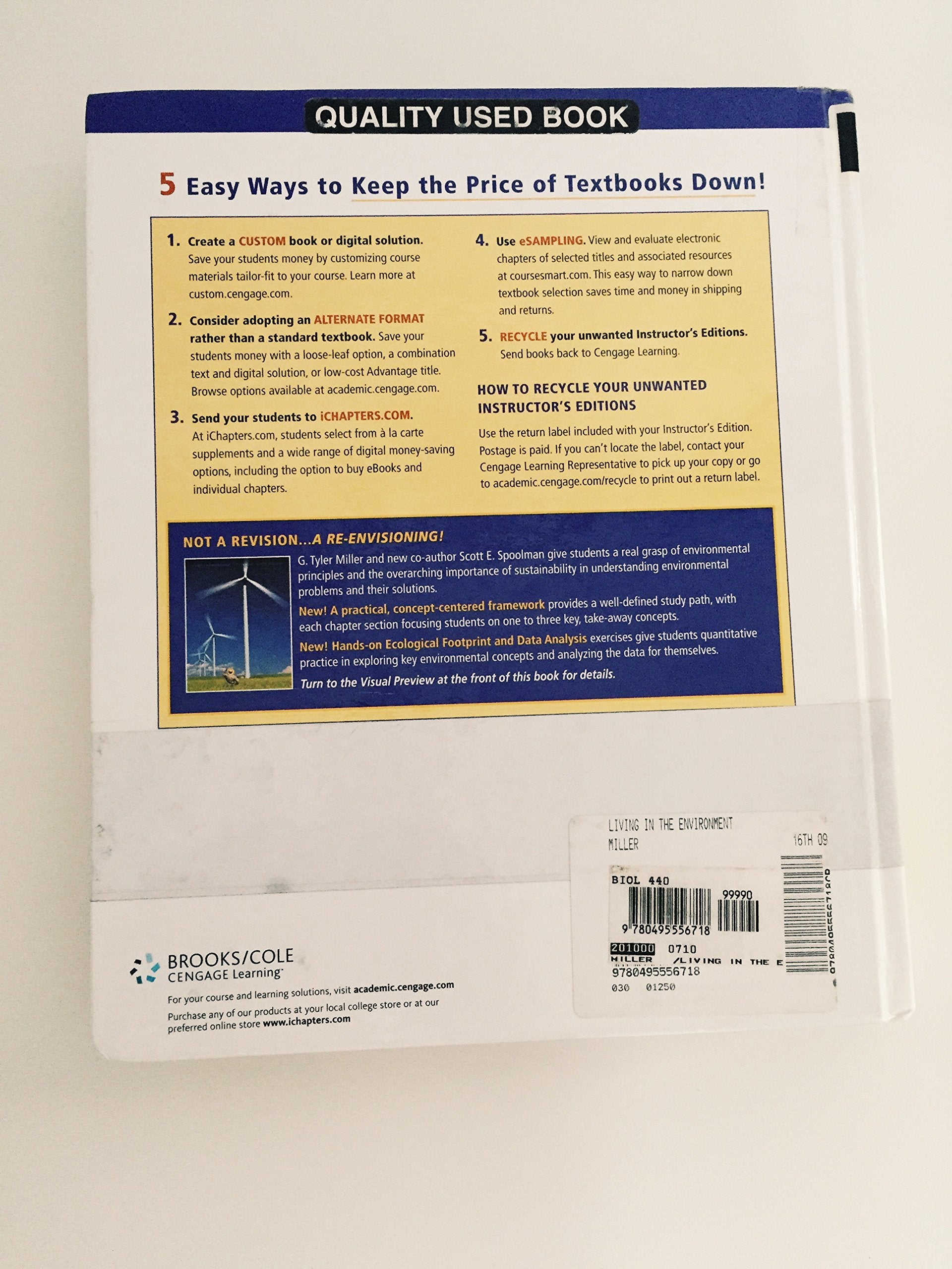 Living in the Environment: Concepts, Connections, and Solutions, 16th Edition,Used