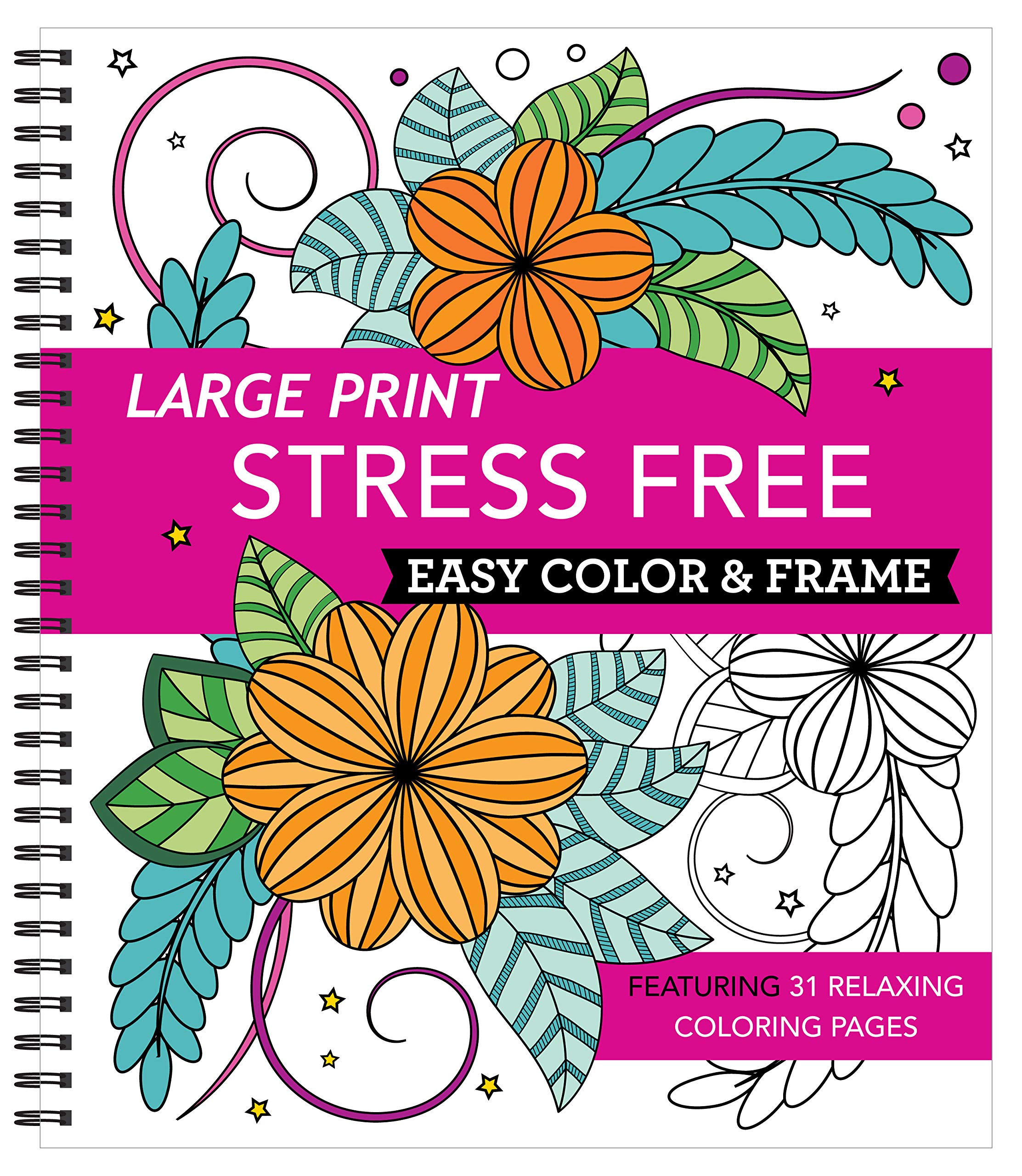 Large Print Easy Color & Frame  Stress Free (Adult Coloring Book)