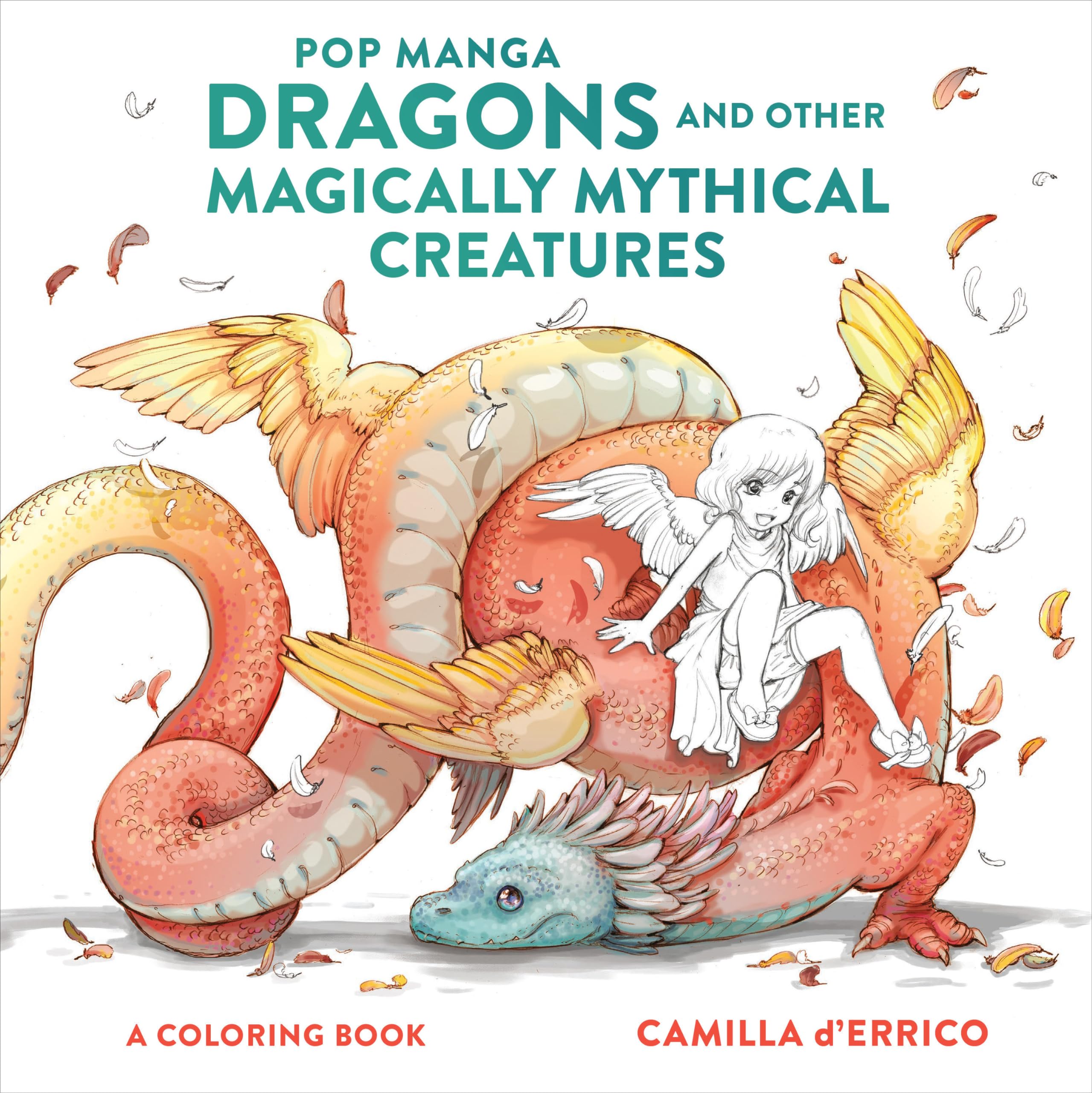 Pop Manga Dragons and Other Magically Mythical Creatures: A Coloring Book,New