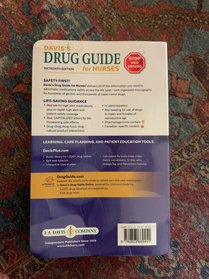 F. A. Davis Company Davis's Drug Guide for Nurses - Essential Reference for Nursing Students and Professionals