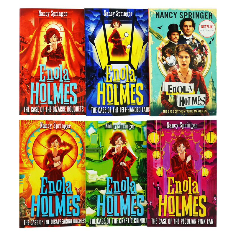 Enola Holmes Mystery Series 6 Books Collection Set Nancy Springer (The Case of the Missing Marquess, LeftHanded Lady, Bizarre B