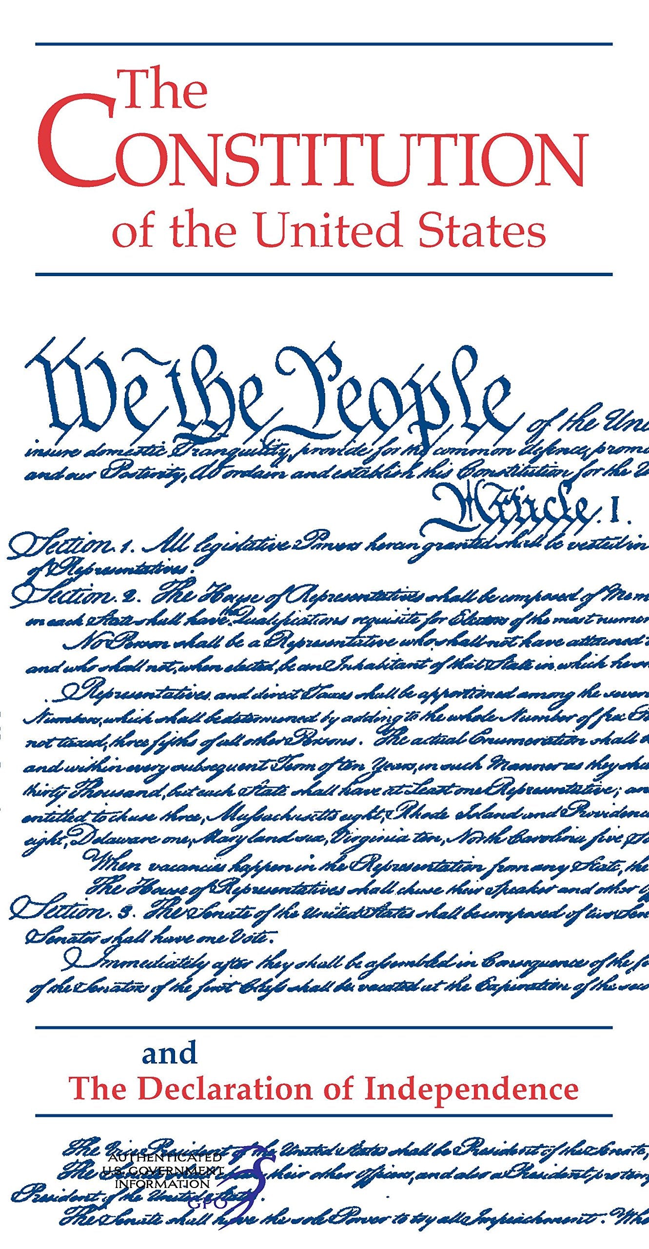 Constitution of the United States and the Declaration of Independence (Pocket Edition),Used