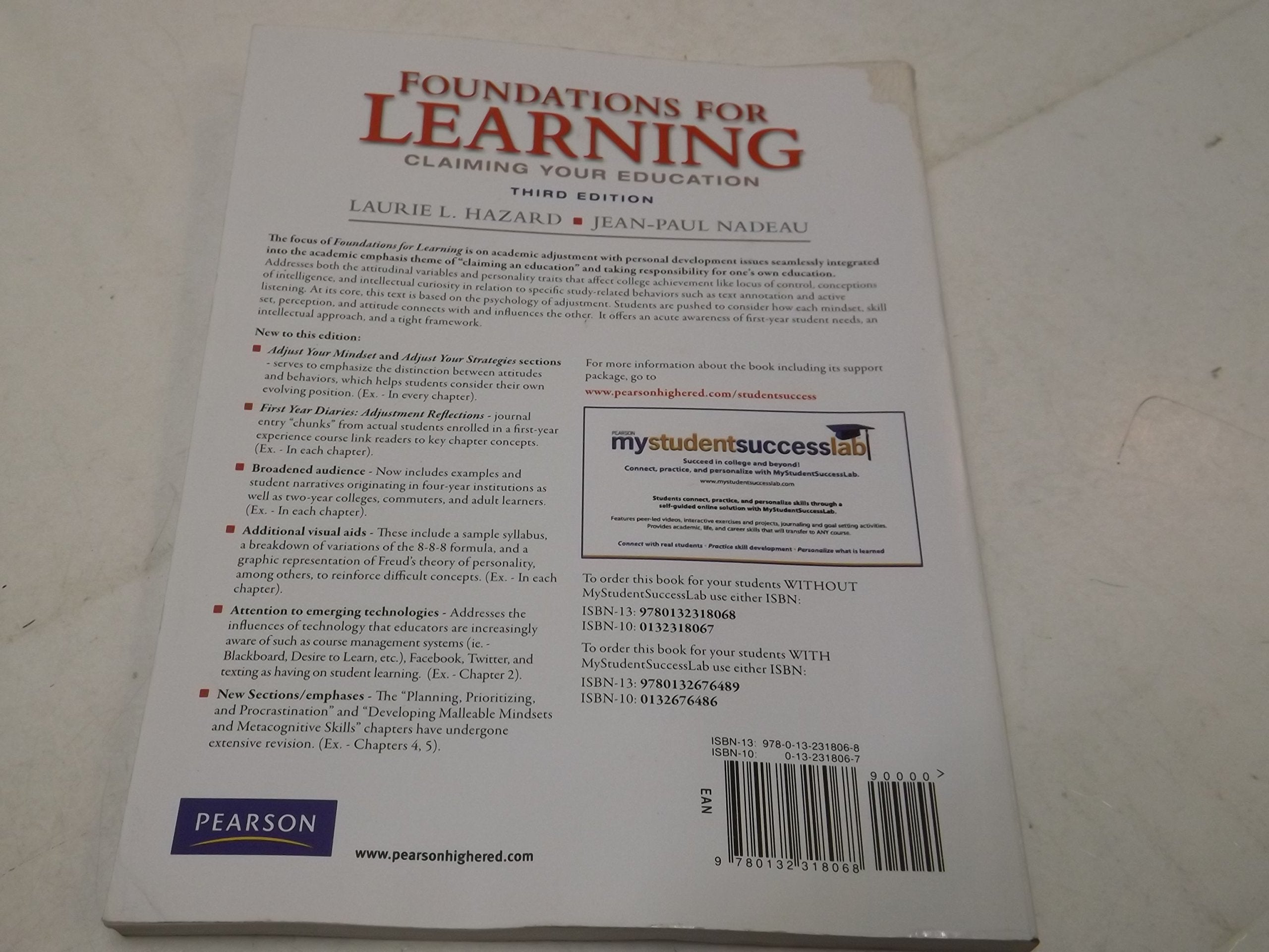 Foundations for Learning: Claiming Your Education,Used