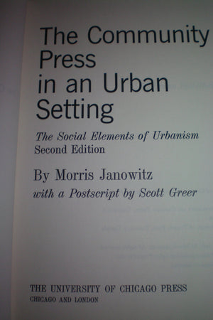 Community Press In An Urban Setting-used