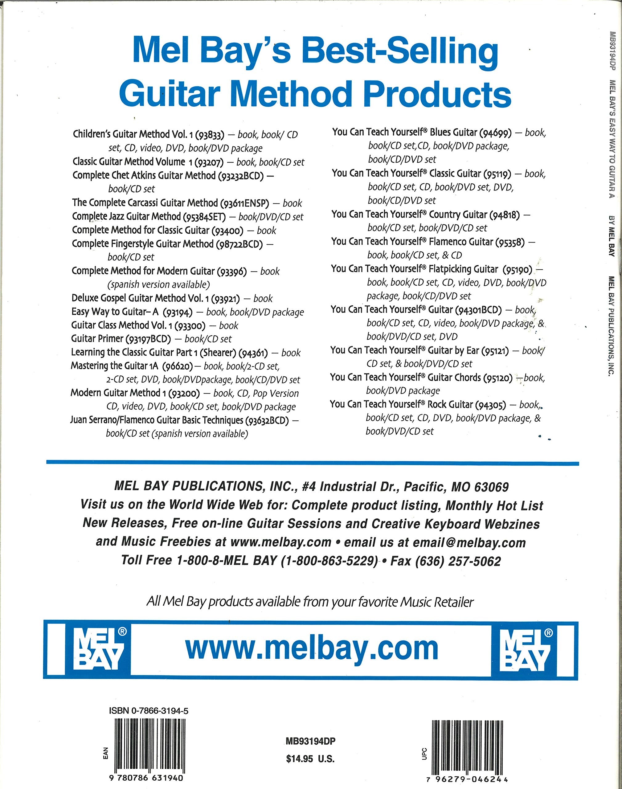 Mel Bay Easy Way to Guitar A,Used