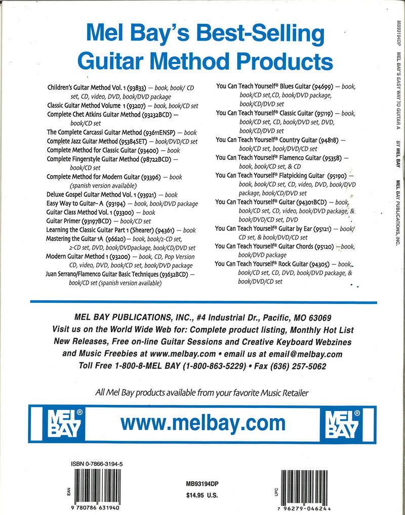 Mel Bay Easy Way to Guitar A,Used