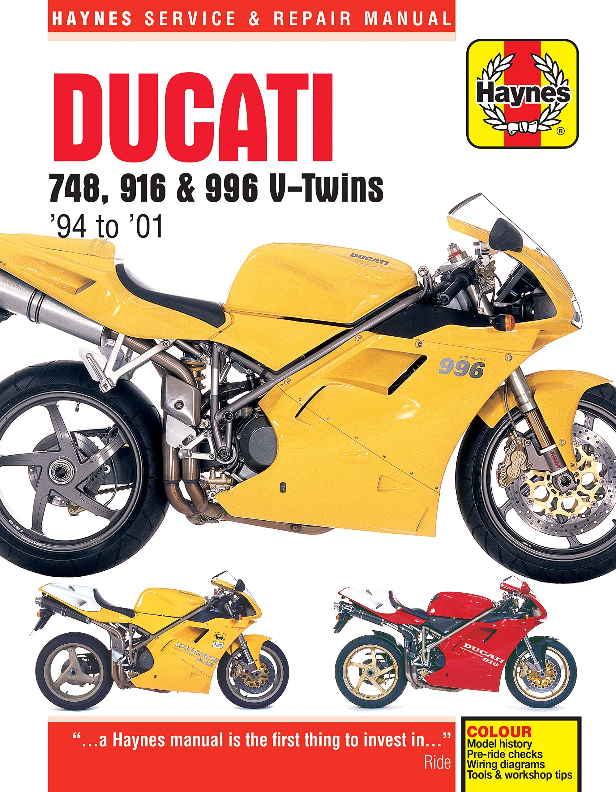 Ducati 748, 916 & 996 4valve VTwins (94  01) Haynes Repair Manual (Paperback),Used