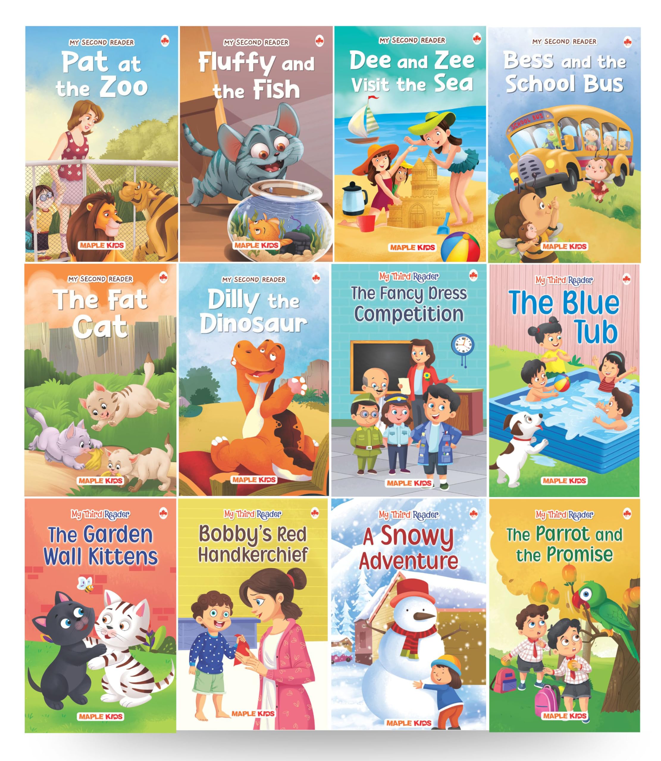 Story Books For Kids - Second And Third Reader Stories (Set Of 12 Books) (Illustrated) - Phonic Stories - Bedtime Stories - Age 3+ - Read Aloud To Infants, Toddlers